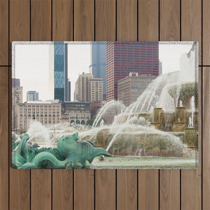 Buckingham Fountain - Chicago Photography Outdoor Rug