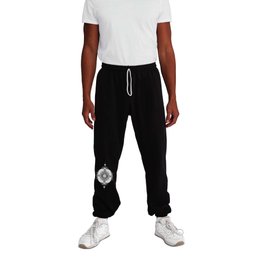 Mandala 1 - White on Black Sweatpants