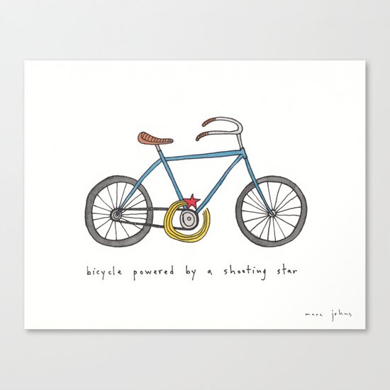 bicycle powered by a shooting star Canvas Print