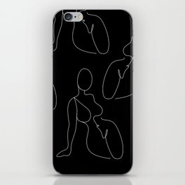 Curvy Body Line in black / Female figure in lines / Explicit Design iPhone Skin