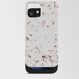 Rose Gold on White Terrazzo iPhone Card Case