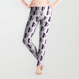purple cat pattern Leggings