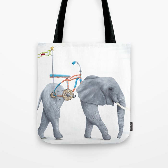 Zoomorphicycle Elephant Bike Tote Bag