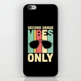 Second Grade Vibes Only Retro Sunglasses iPhone Skin