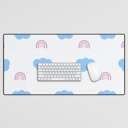 Rainbow and Cloud Desk Mat