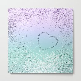 Sparkling MERMAID Girls Glitter Heart #1 (Faux Glitter) #decor #art #society6 Metal Print | Sparkling, Light Purple, Forgirls, Unicorn Style, Light Blue, Gemstone Heart, Shiny Sparkles, Light Mint, Digital Manipulation, Sparkles 