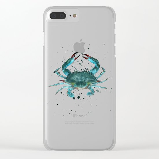 Pattern: Blue Crab Fest! ~ (Art Copyright 2013) Clear iPhone Case