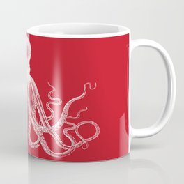 Octopus | Vintage Octopus | Tentacles | Red and White | Coffee Mug