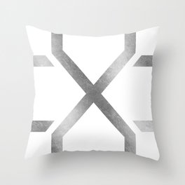 Crossed X Silver Throw Pillow
