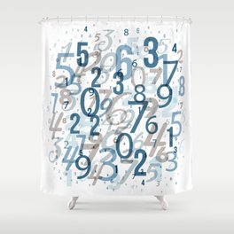 All the numbers, blue and taupe Shower Curtain | Number, Studying, Mathematical, Background, Money, Education, Kid, Pattern, Abc, Poster 