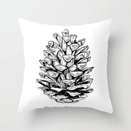 Pine cone illustration Throw Pillow