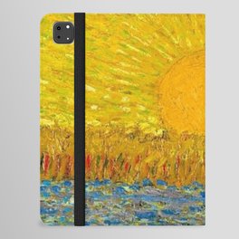 Van Gogh Sunrise over golden fields of wheat; Provence, France landscape painting iPad Folio Case