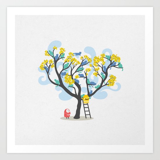 Crazy cat lady needs help Art Print