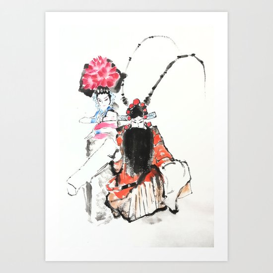 Chinese Opera Art Print By Mumugaga Society6