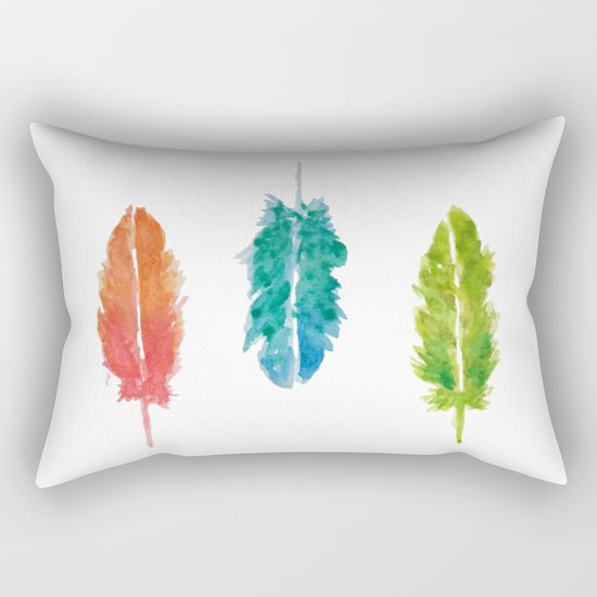 Vibrant color feathers Rectangular Pillow