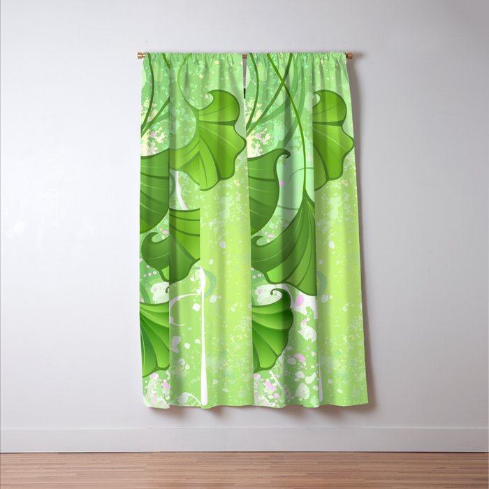 Background With Spring Green Leaves Blackout Curtain By Blackmoon9