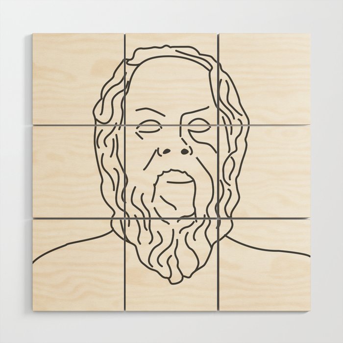 Bust of Socrates the Greek philosopher from Athens city one of the founders of Western philosophy	 Wood Wall Art