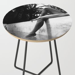 Dip your toes into the water, female form black and white photography - photographs Side Table