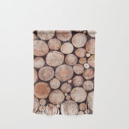 Stacked Round Logs x Hygge Scandi Rustic Cabin Wall Hanging