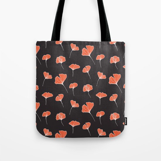 Ginkgo Biloba Leaves Pattern Dark #society6 #decor #buyart Tote Bag
