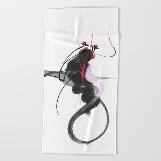 playful baby Beach Towel
