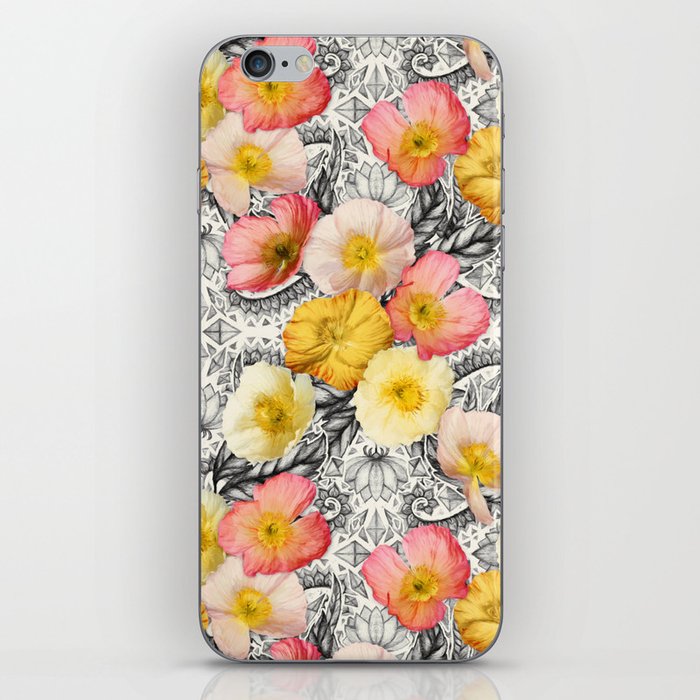 Collage of Poppies and Pattern iPhone Skin