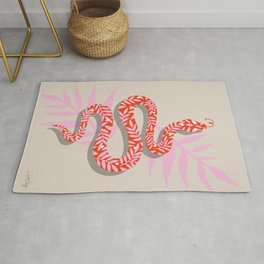 Tropical Serpent – Coral & Pink Palette Area & Throw Rug