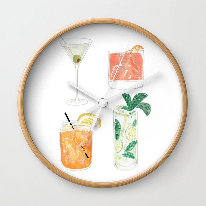 Colorful cocktails Wall Clock