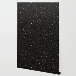 Black and white with pale pink abstract polka dots pattern Wallpaper