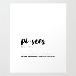 Pisces - Zodiac Definitions Art Print
