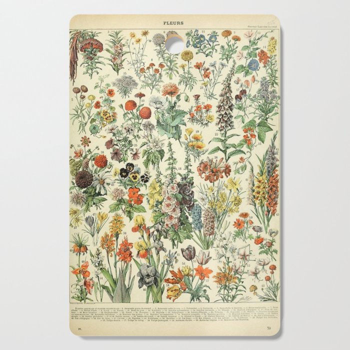 Adolphe Millot Vintage Fleurs Flower 1909 Cutting Board
