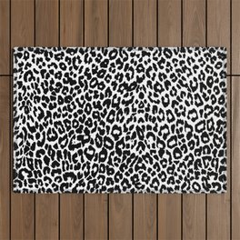 Leopard Pattern (Black and White) Outdoor Rug