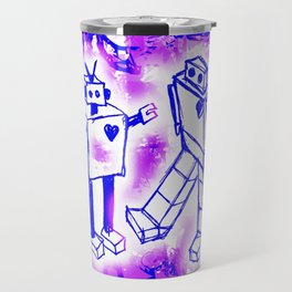 Purple Robot Love Travel Mug