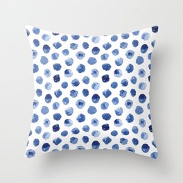 Watercolor Polka Dot Throw Pillow