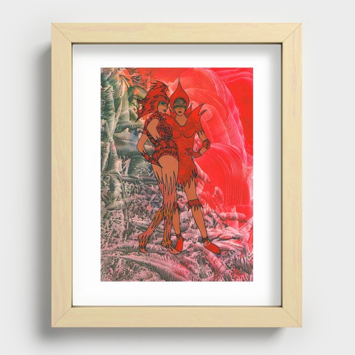 Red Ladies Recessed Framed Print