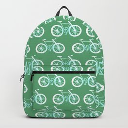 Bike Pattern White and Green Backpack | Greenbike, Whitebike, Bikepattern, Digital, Mothersday, Bike, Painting 