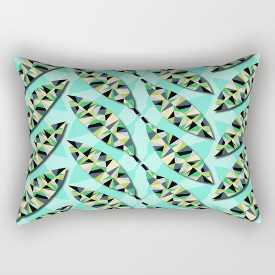 Geometric Leaves Rectangular Pillow