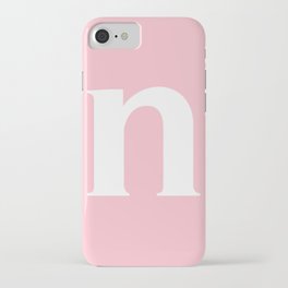 n (WHITE & PINK LETTERS) iPhone Case | Custom, Alphabet, Graphicdesign, Customized, N, Pinkandwhite, Abecedary, Type, Lettering, Letters 