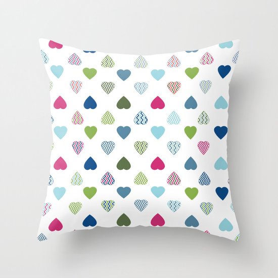 AFE Colorful Hearts Throw Pillow