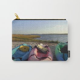 Kayaks Parked on the Beach Digital Oil Painting Carry-All Pouch