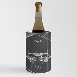 Lockheed Airplane Patent - Electra Aeroplane Art - Black Chalkboard Wine Chiller