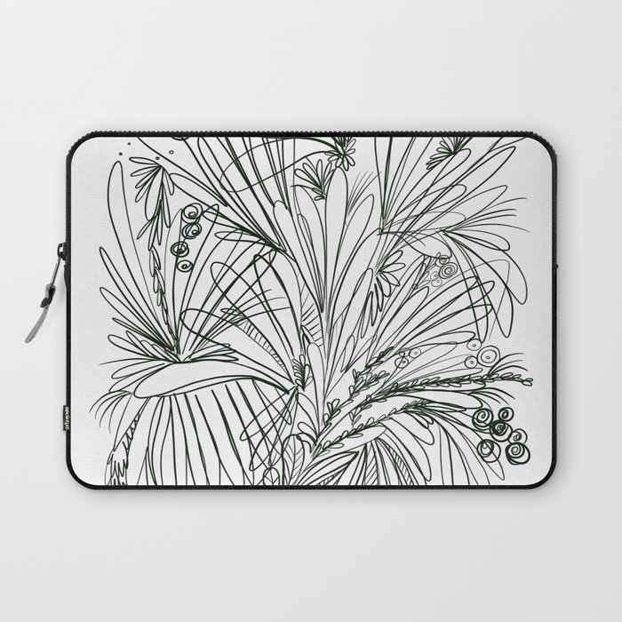 Singleline Abstract Floral Laptop Sleeve By Ftesoriere Society6