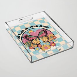 Be Kind To Your Mind 70s Retro Vintage Acrylic Tray