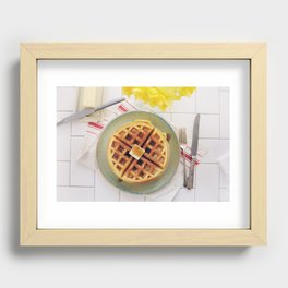 Warm Waffles with Butter and Syrup Recessed Framed Print