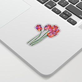 FLORAL Colorful Mosaic Tulips Sticker