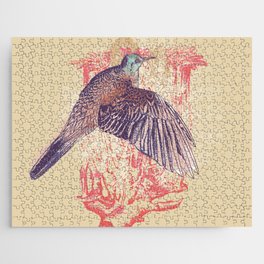 Abstract art bird and coral Jigsaw Puzzle
