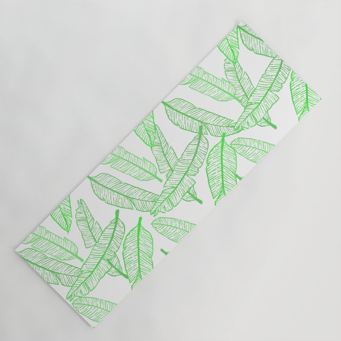 Banana Leaf White Glow Grass Yoga Mat By Hundilaul Society6