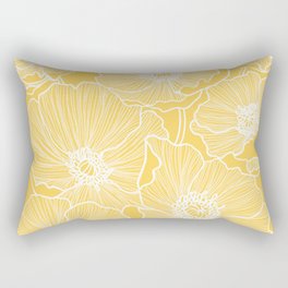 Sunshine Yellow Poppies Rectangular Pillow