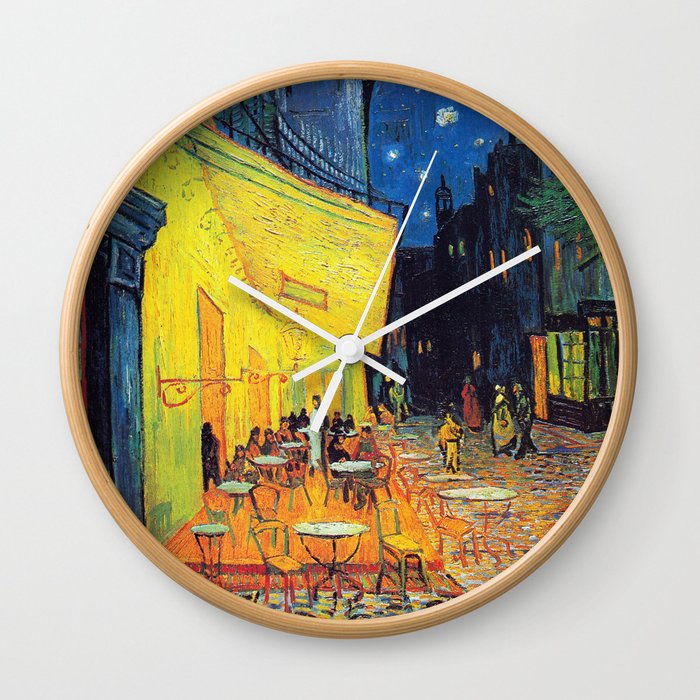 Vincent Van Gogh - Cafe Terrace at Night (new color edit) Wall Clock