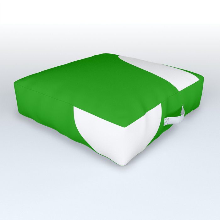 letter O (White & Green) Outdoor Floor Cushion